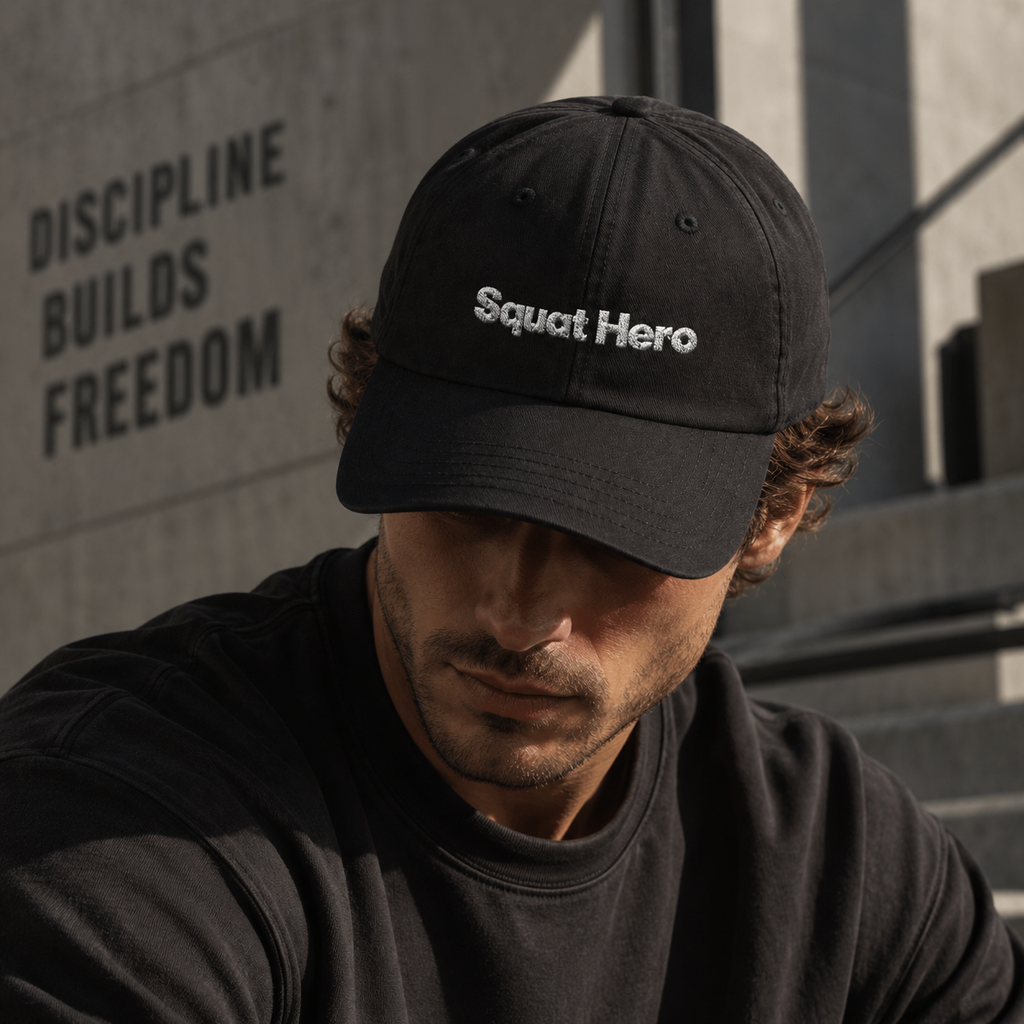Squat Master Vintage Dad Cap - 100% Brushed Cotton Unisex Hat