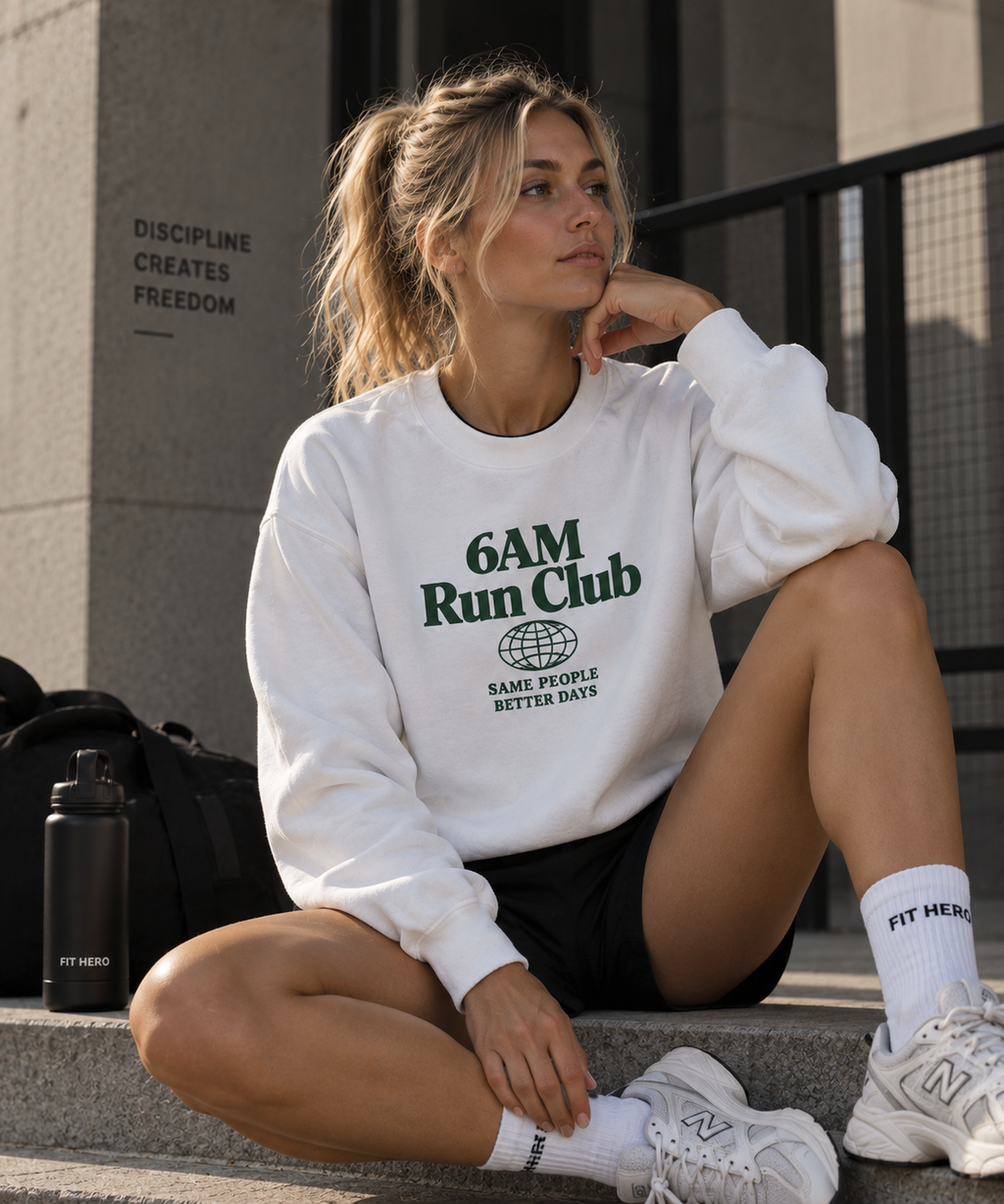 Felpa Unisex 6AM Run Club – White