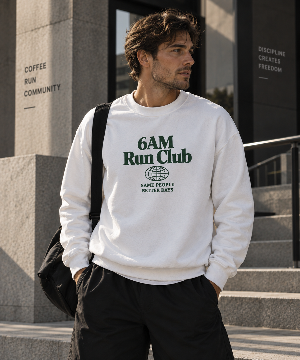 Felpa Unisex 6AM Run Club – White