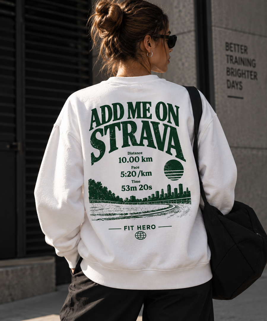 Felpa Unisex Add me on Strava – White