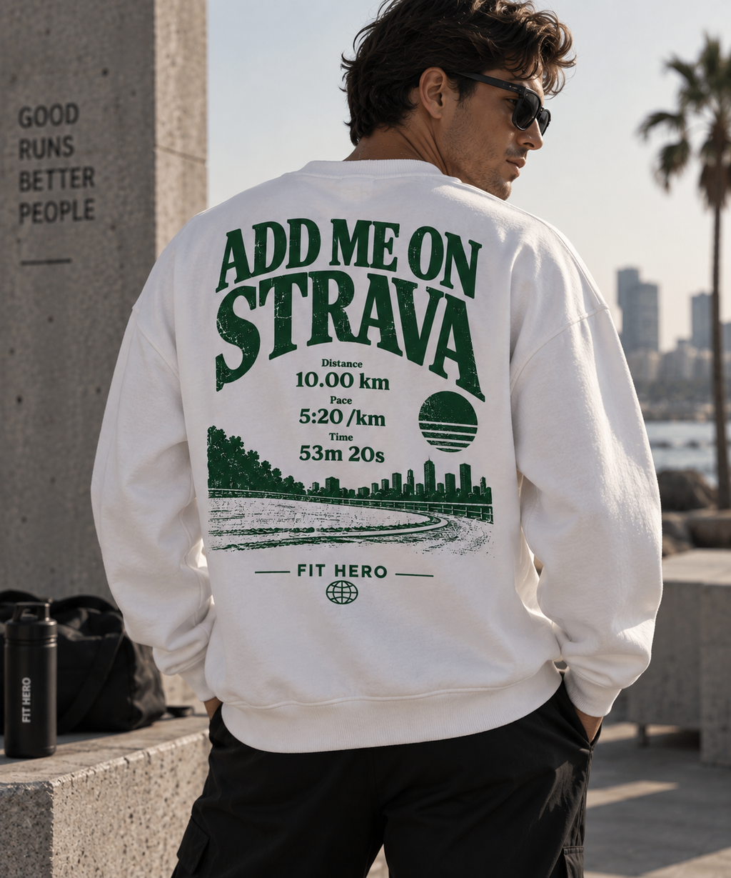 Felpa Unisex Add me on Strava – White
